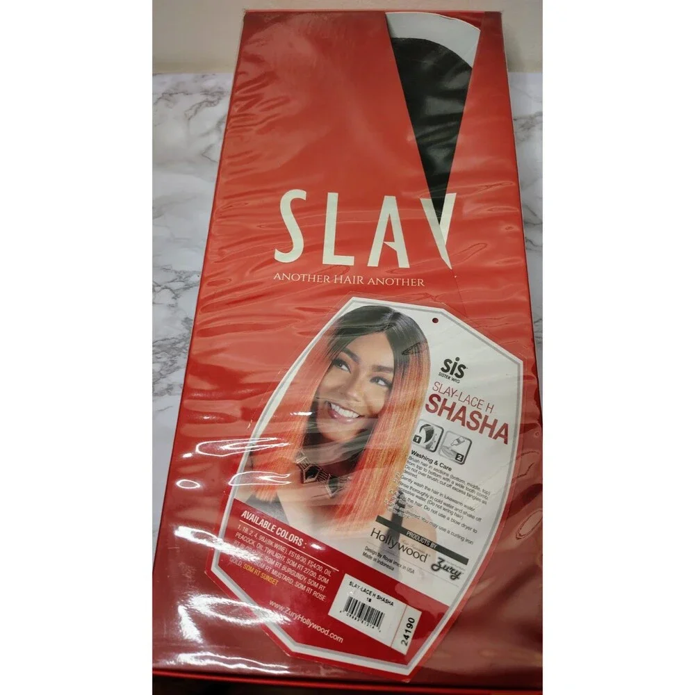 SIS Slay Lace H Shasha Lace Front Wig 1B Remy Fiber Heat Safe 400° NWT